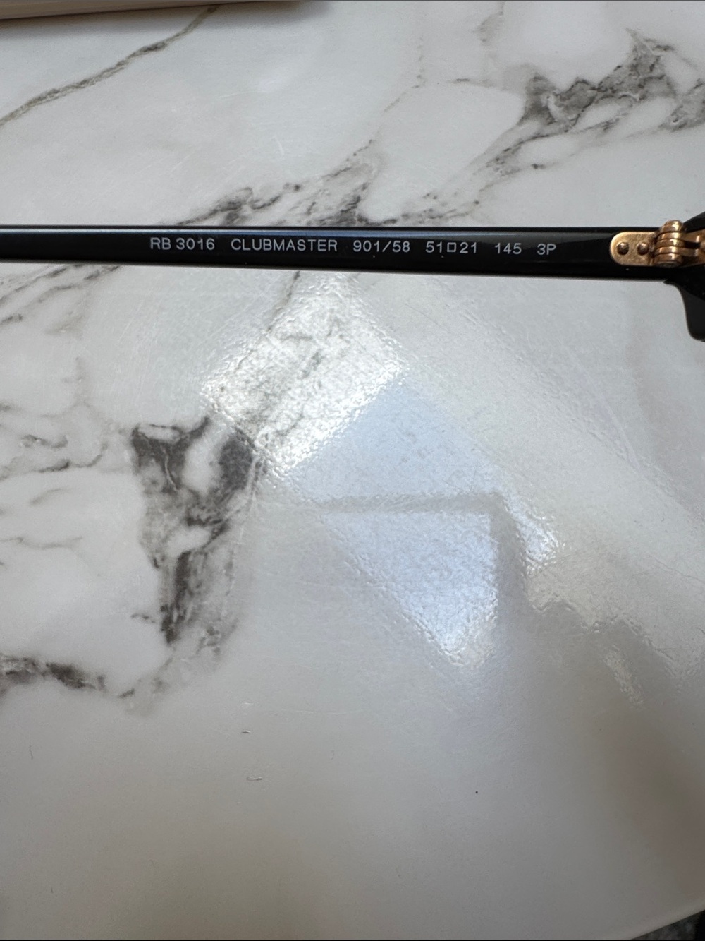 Ray-Ban Black and Gold Clubmaster Sunglasses - Picture 4 of 5